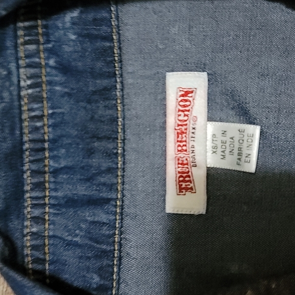 XSmall wornonce True Religion imitation jean shirt button for Rolling sleeves up - Picture 3 of 8